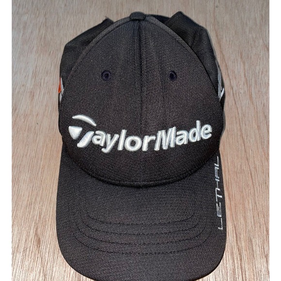 Taylor Made‎ LETHAL Black Mesh Straback Golf Hat Cap - Picture 1 of 5